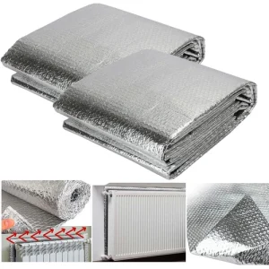 2 x Bubble Radiator Insulation Foil Roll Heat Reflective Energy Saver 5m x 60cm